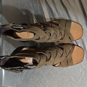Olive Green Strappy Women's Sandals